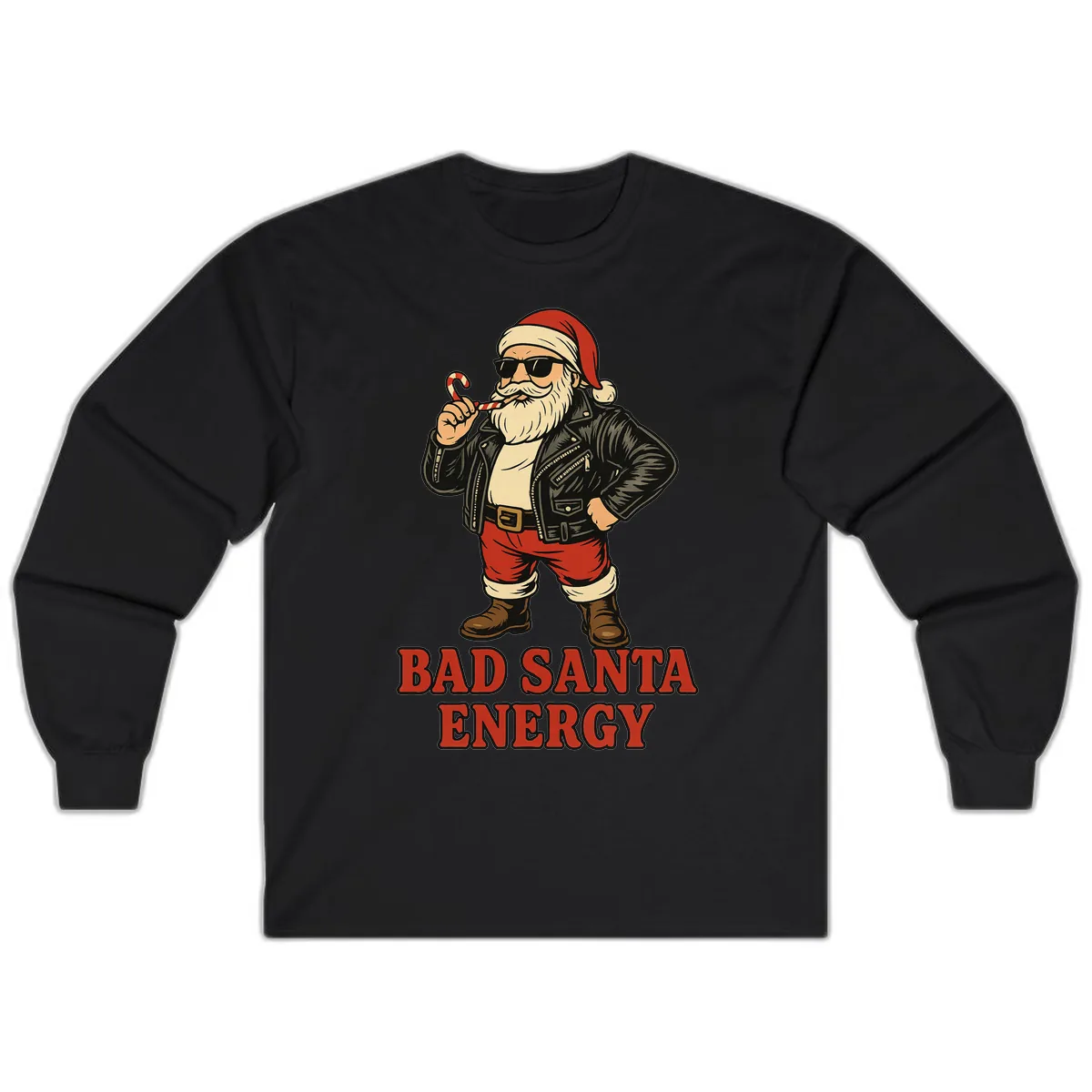 Bad Santa Energy Graphic Long Sleeve in Black