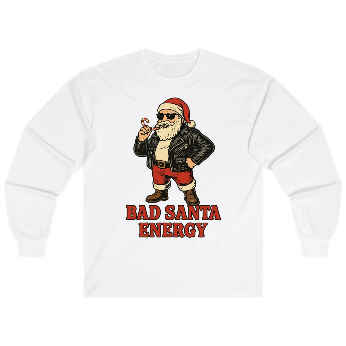 Bad Santa Energy Graphic Long Sleeve in White