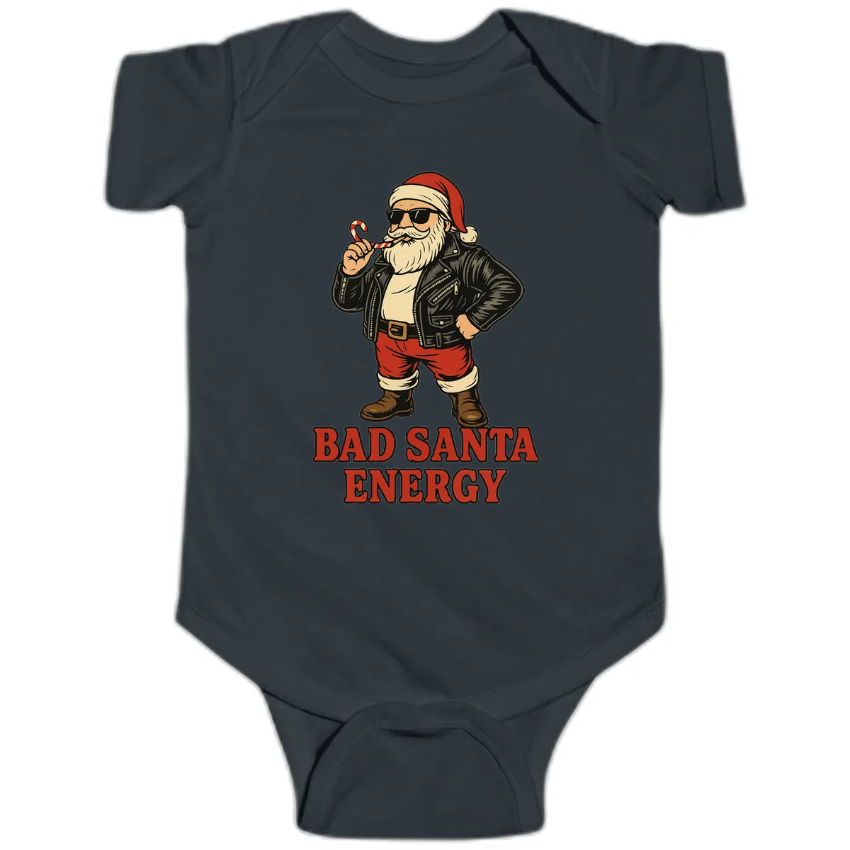 Bad Santa Energy Graphic Baby Onesie in Black