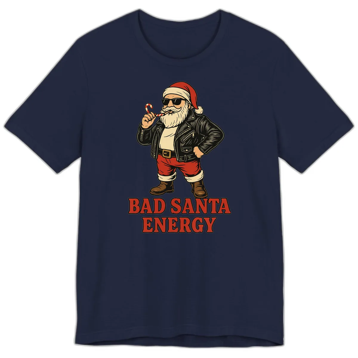 Bad Santa Energy Graphic Premium T-Shirt in Navy