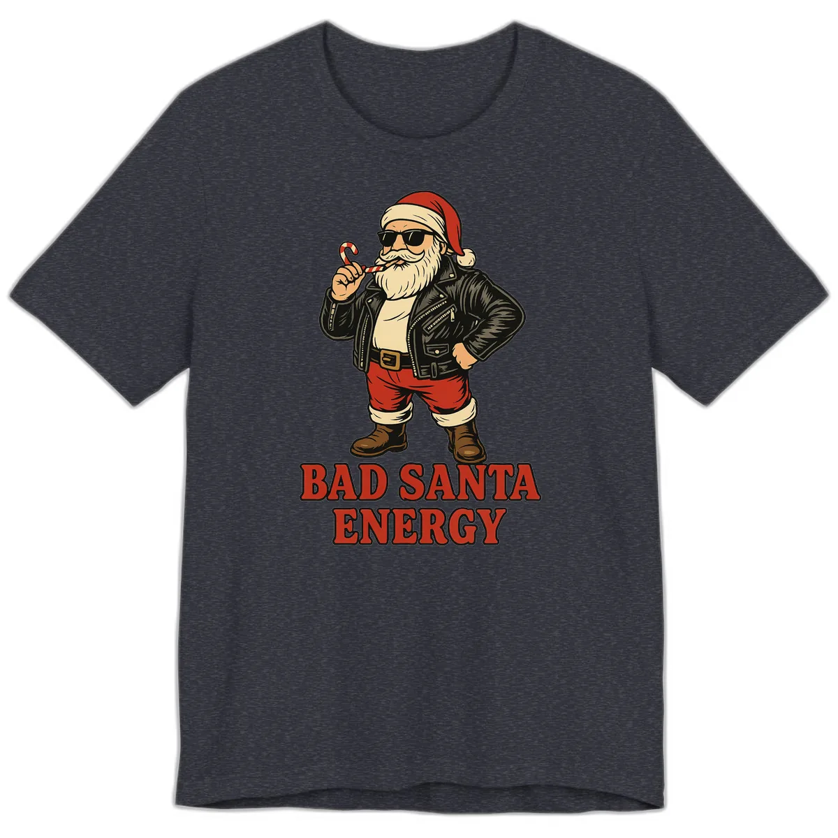 Bad Santa Energy Graphic Premium T-Shirt in Heather Navy