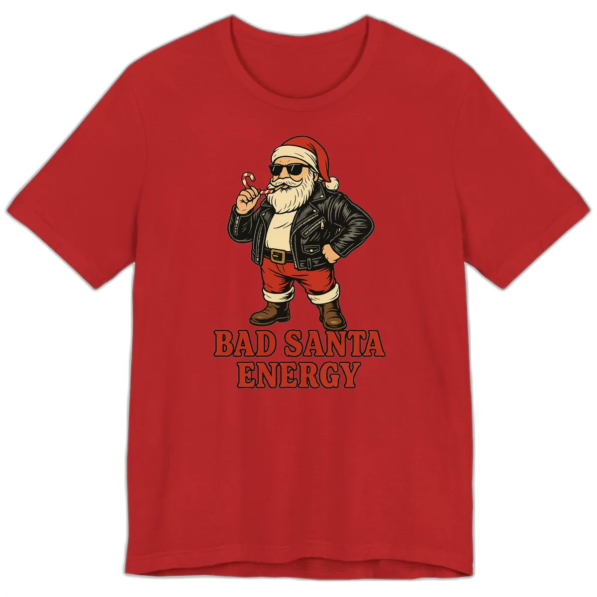 Bad Santa Energy Graphic Premium T-Shirt in Red