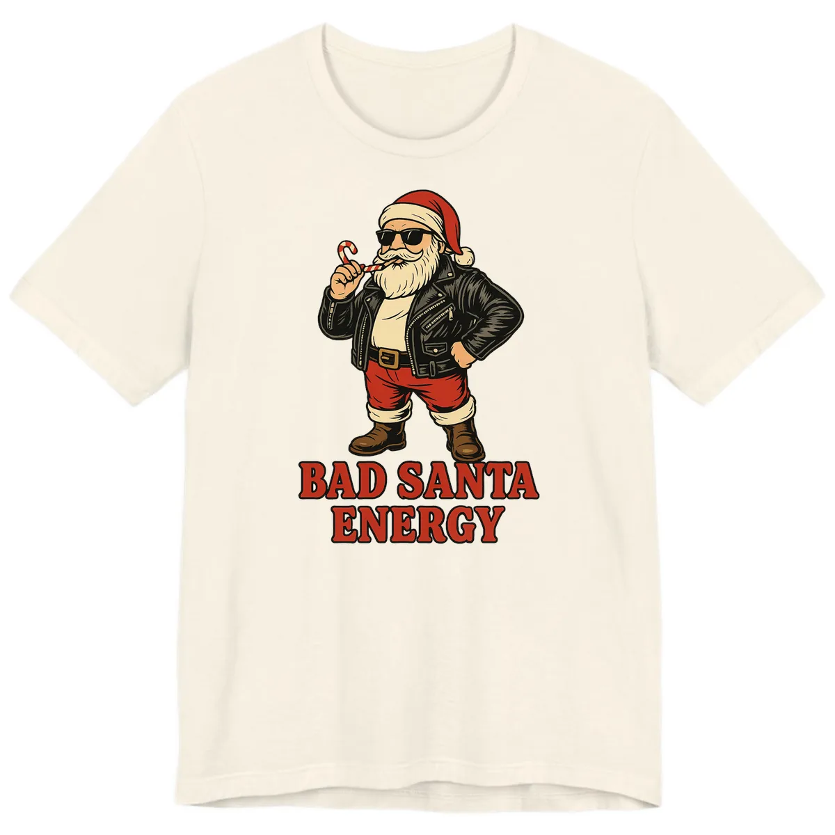 Bad Santa Energy Graphic Premium T-Shirt in Natural