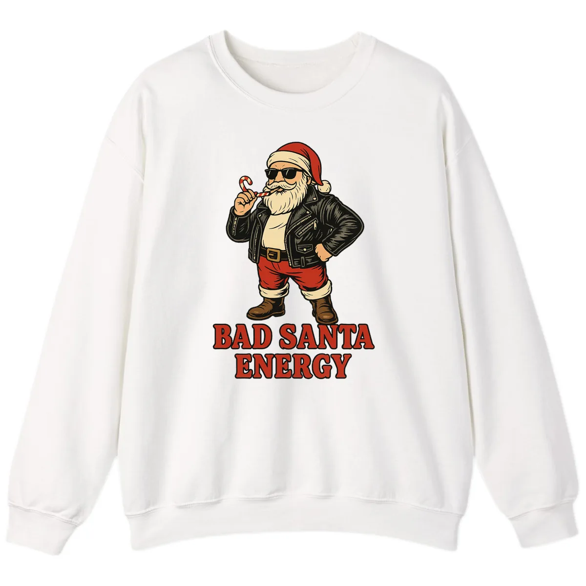 Bad Santa Energy Graphic Sweatshirt in White