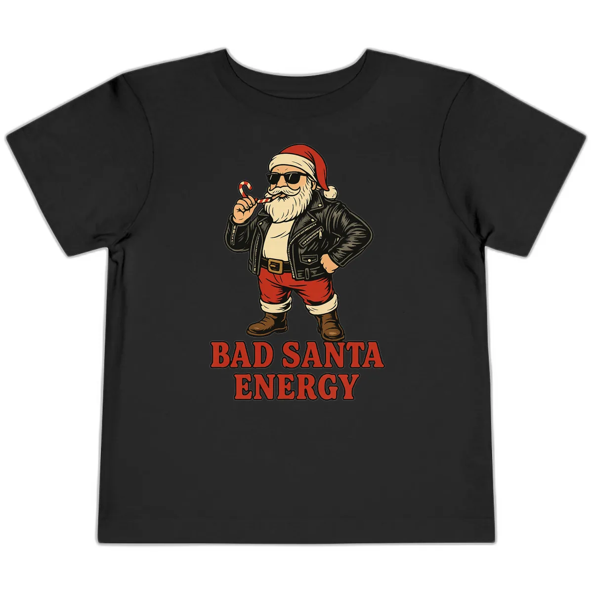 Bad Santa Energy Graphic Toddler T-Shirt in Black