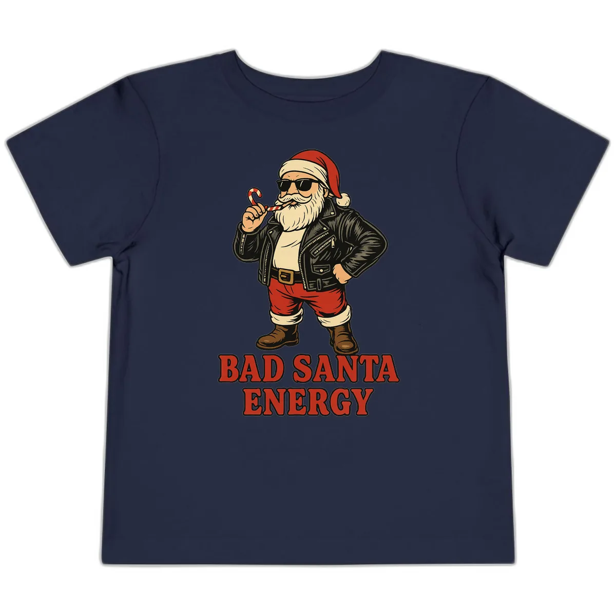 Bad Santa Energy Graphic Toddler T-Shirt in Navy