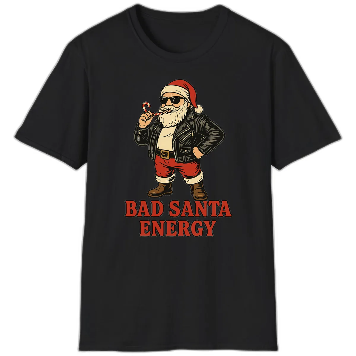 Bad Santa Energy Graphic T-Shirt in Black