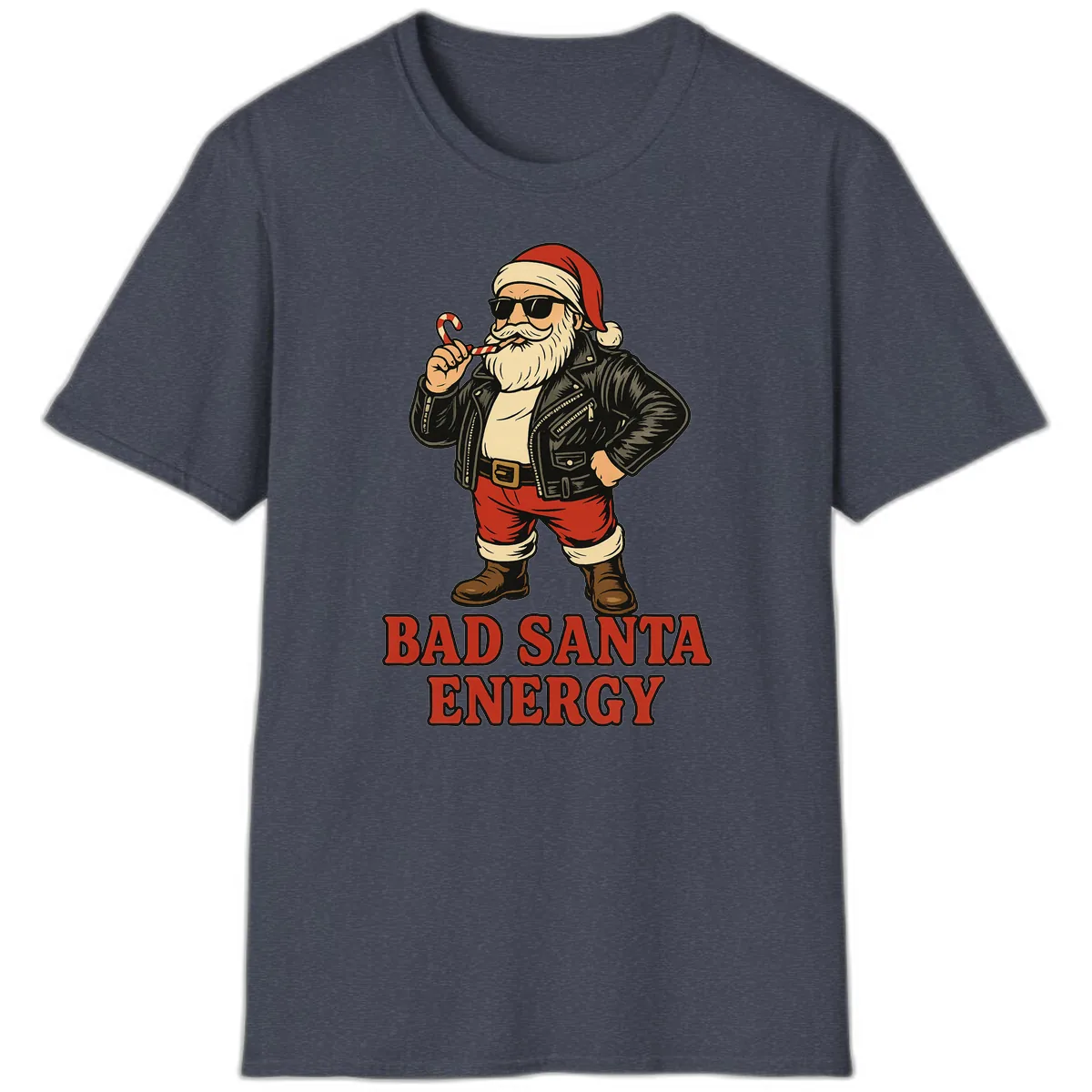 Bad Santa Energy Graphic T-Shirt in Heather Navy