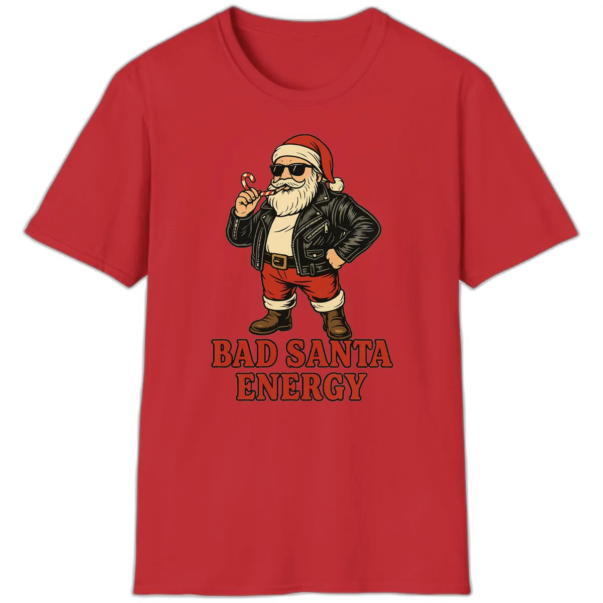 Bad Santa Energy Graphic T-Shirt in Red