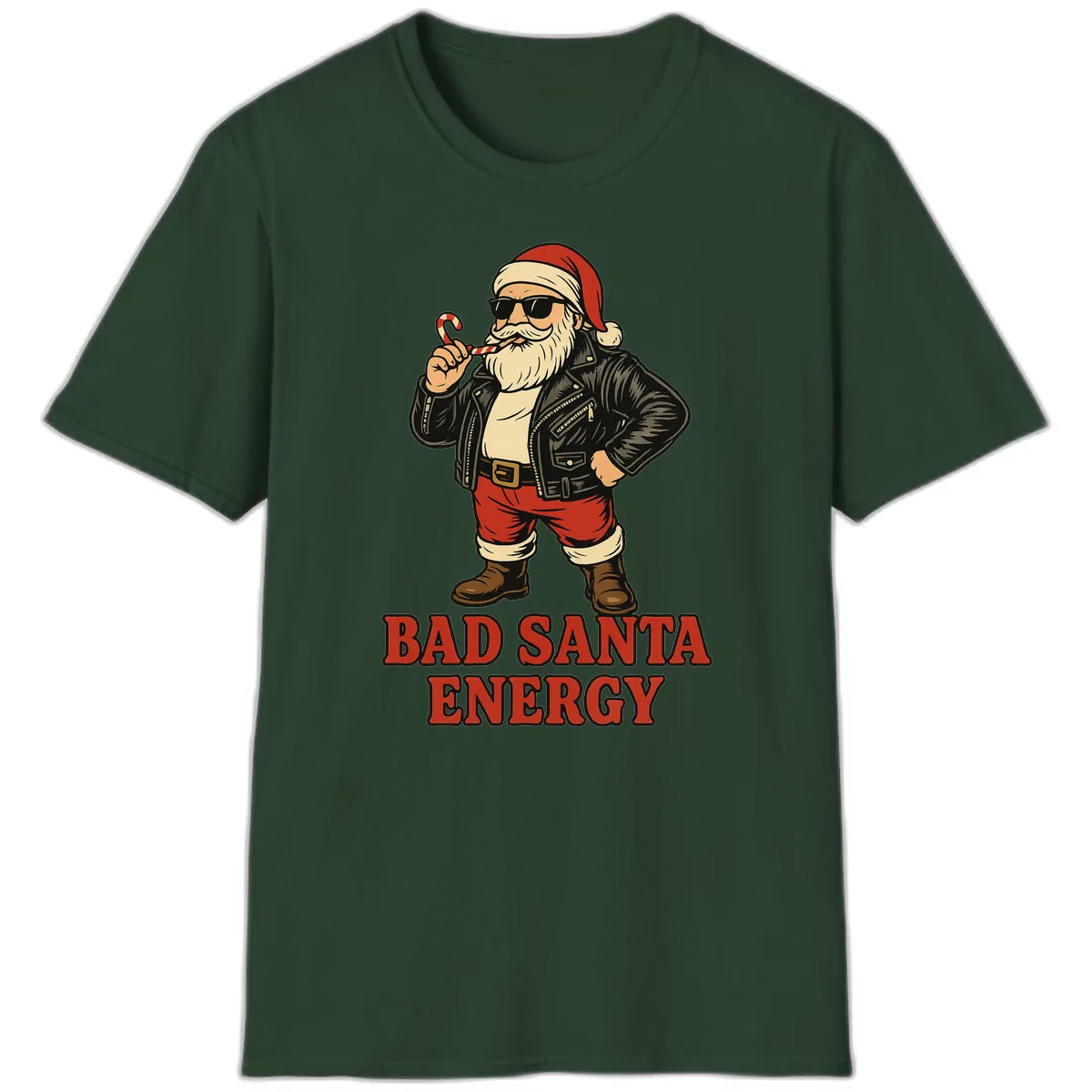 Bad Santa Energy Graphic T-Shirt in Forest Green