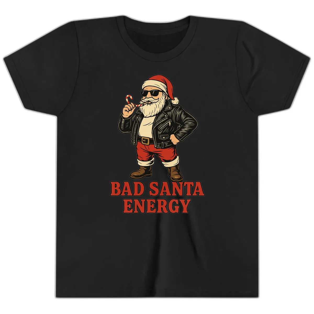 Bad Santa Energy Graphic Youth T-Shirt in Black