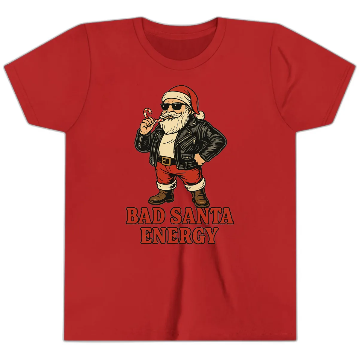 Bad Santa Energy Graphic Youth T-Shirt in Red