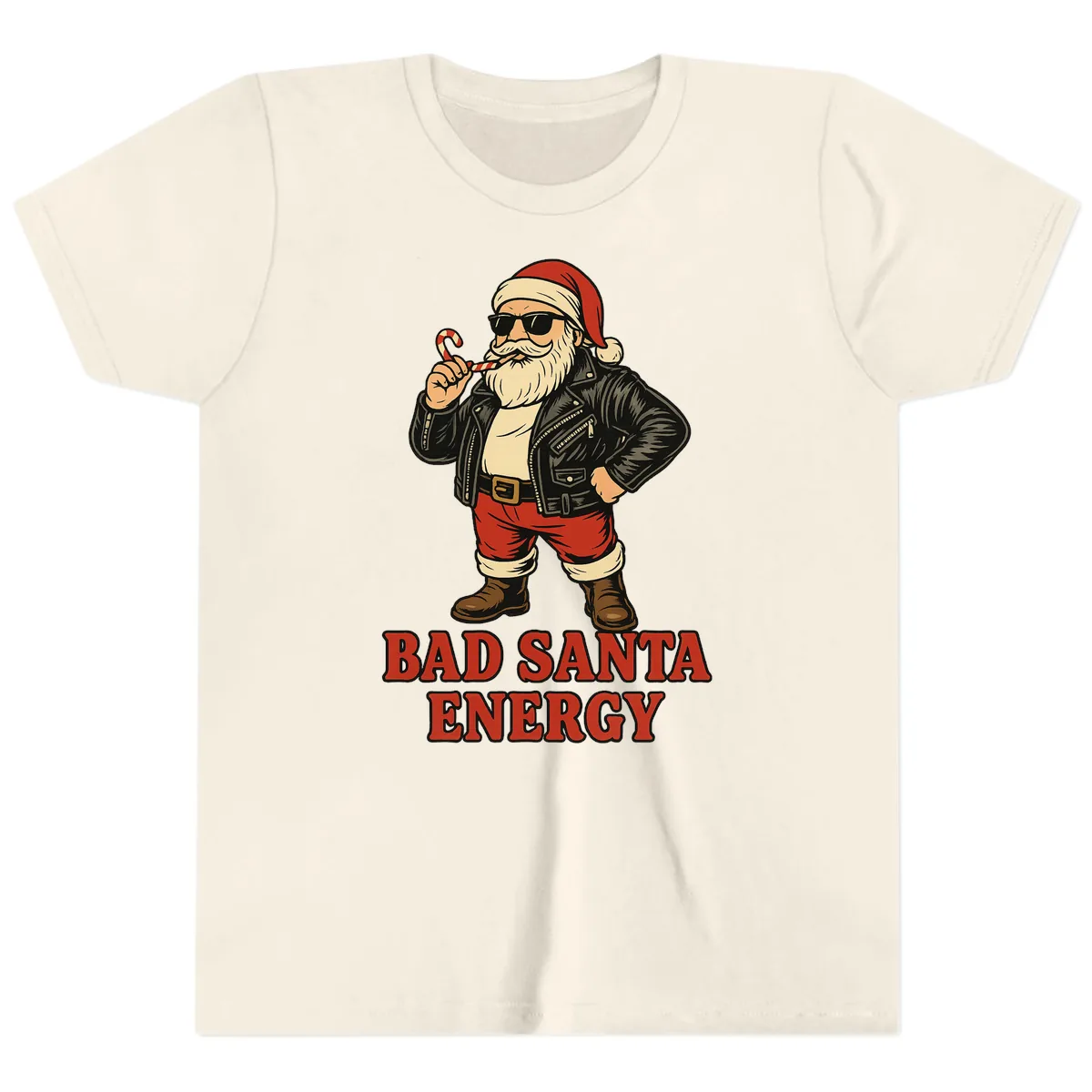 Bad Santa Energy Graphic Youth T-Shirt in Natural