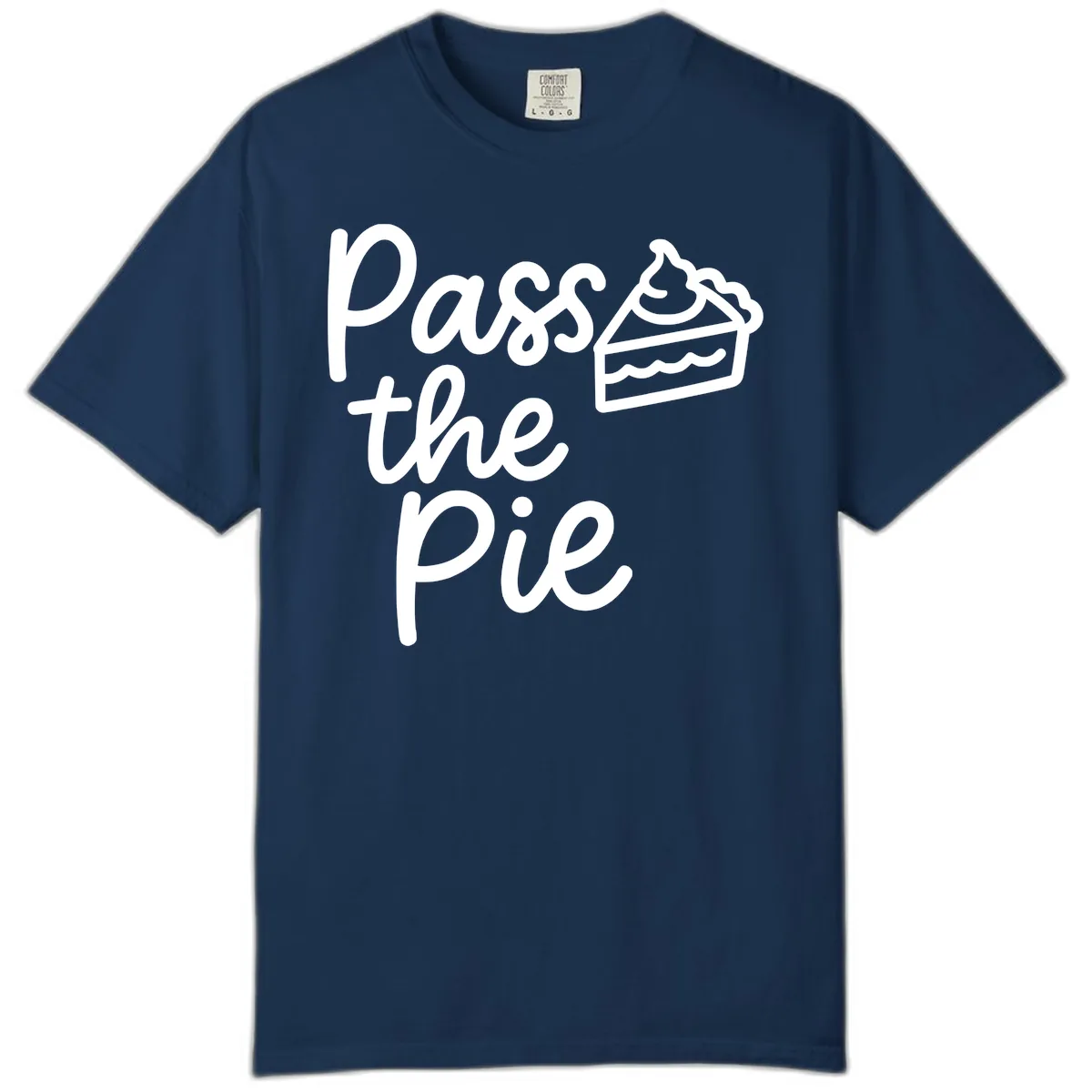 Pass The Pie Typography Comfort Color in Navy