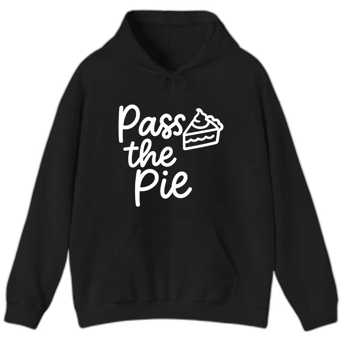 Pass The Pie Typography Hoodie in Black