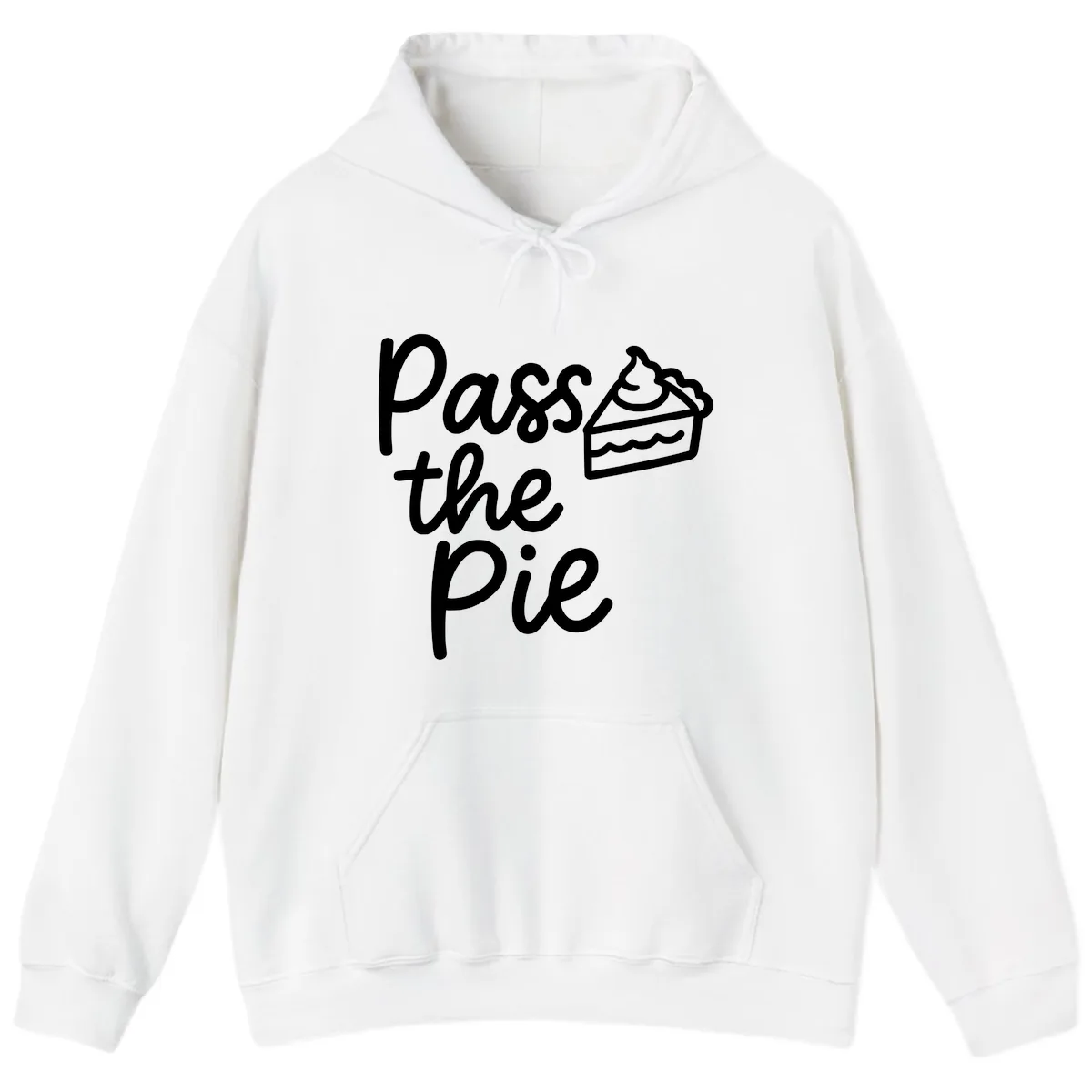 Pass The Pie Typography Hoodie in White