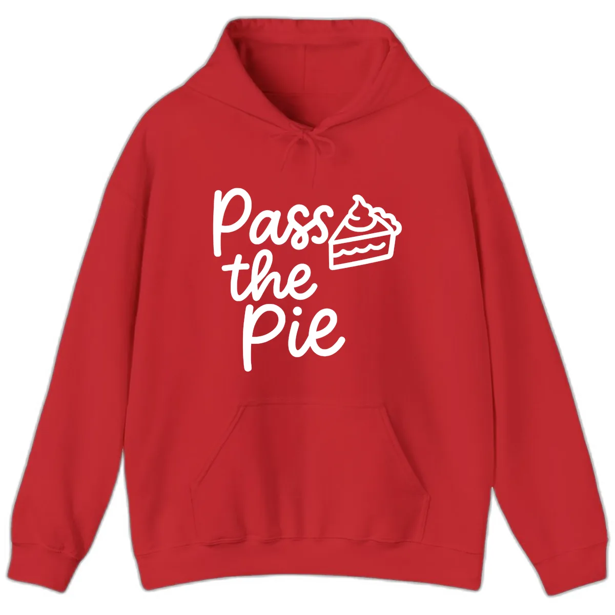 Pass The Pie Typography Hoodie in Red