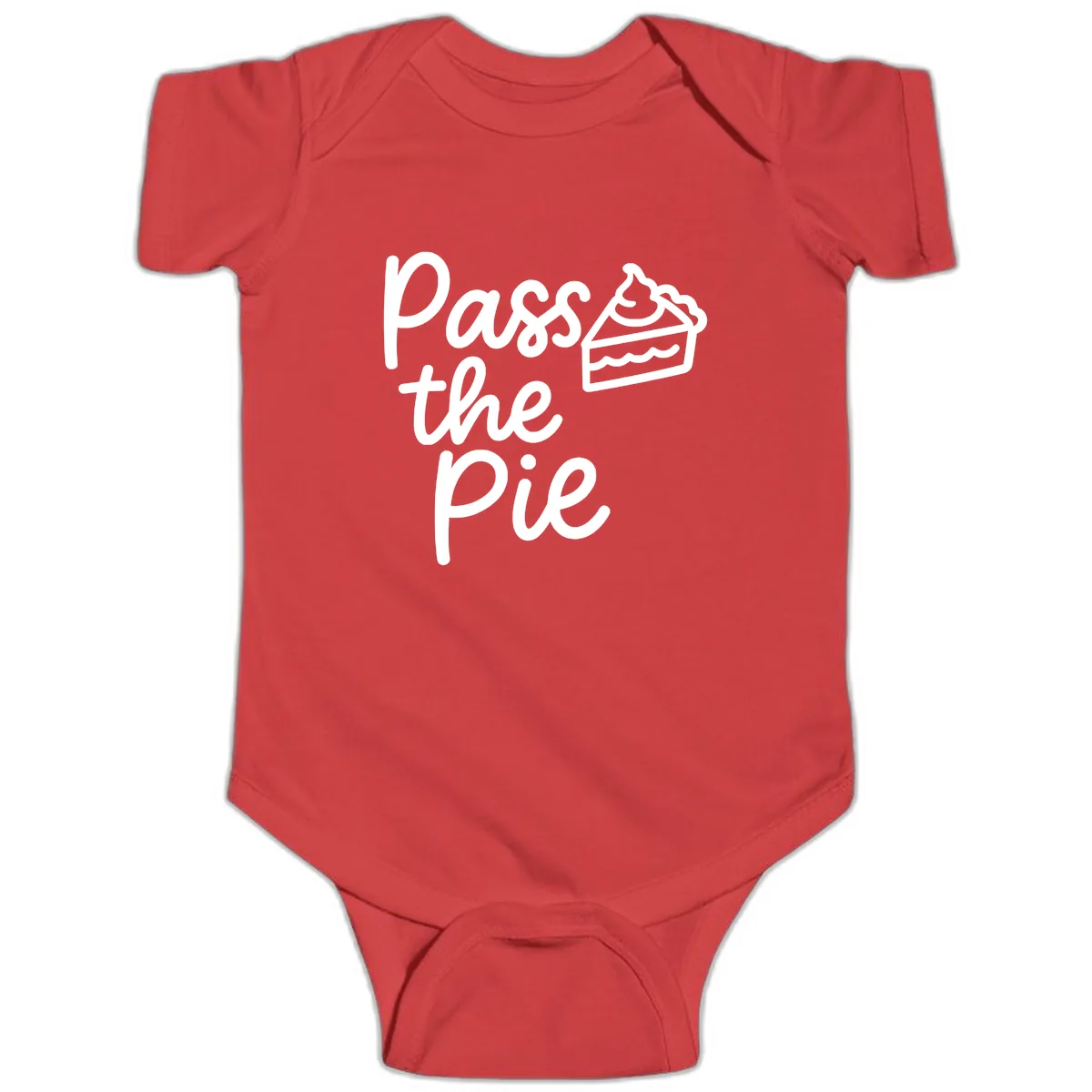 Pass The Pie Typography Baby Onesie in Red