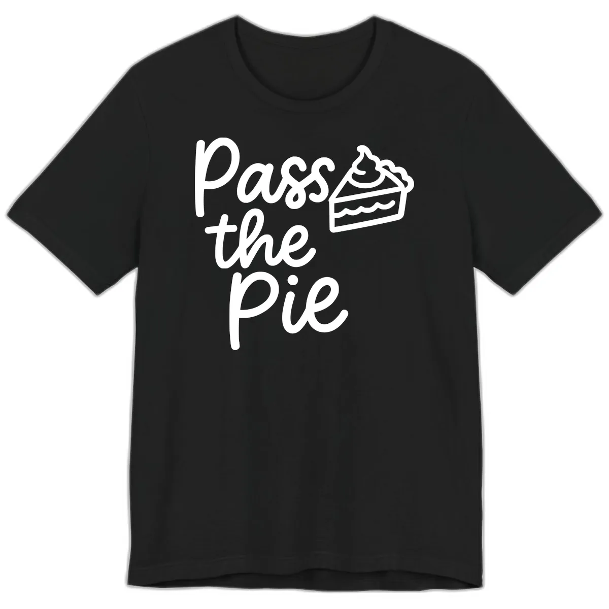 Pass The Pie Typography Premium T-Shirt in Black