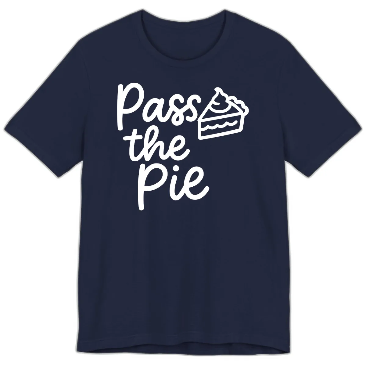 Pass The Pie Typography Premium T-Shirt in Navy