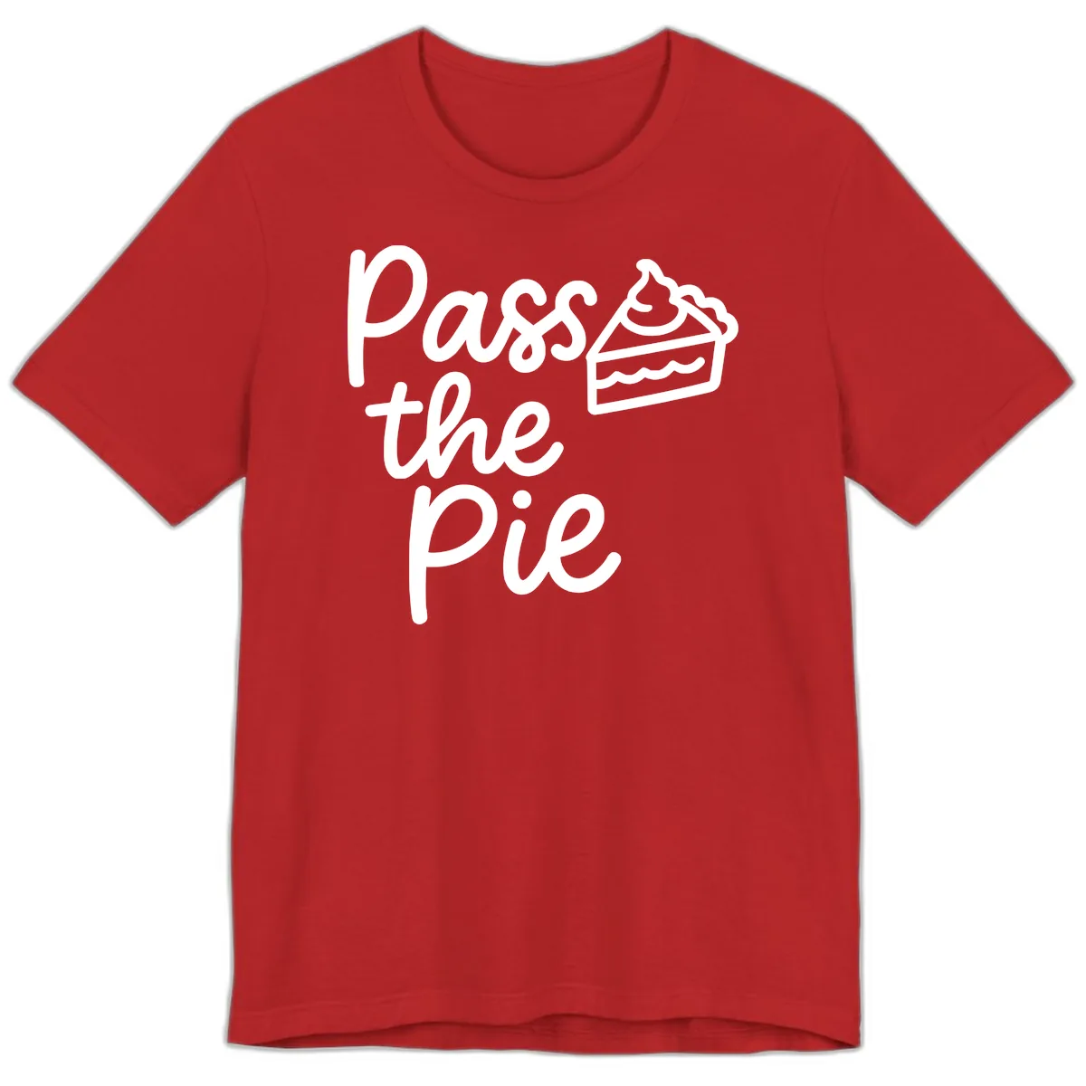 Pass The Pie Typography Premium T-Shirt in Red