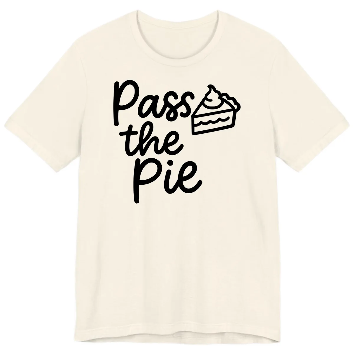 Pass The Pie Typography Premium T-Shirt in Natural