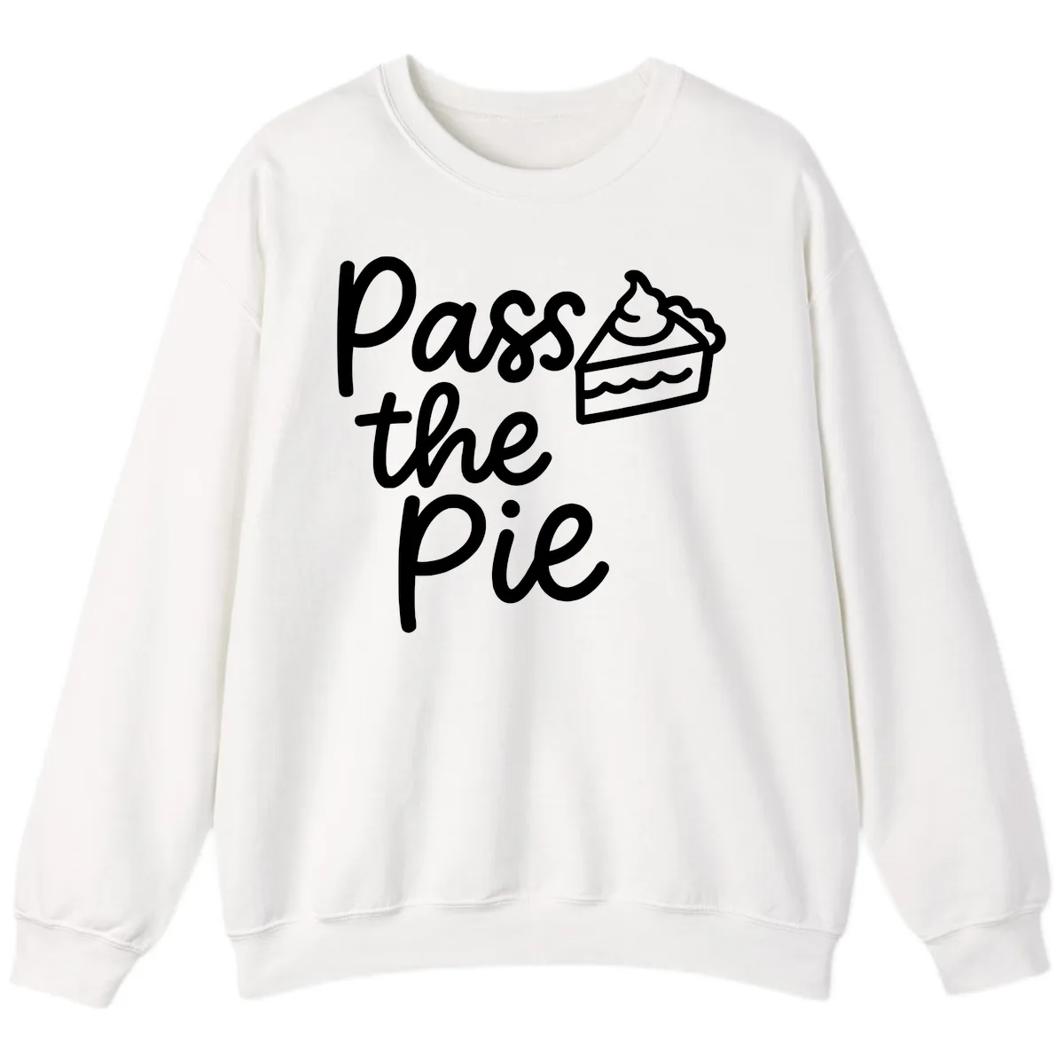 Pass The Pie Typography Sweatshirt in White