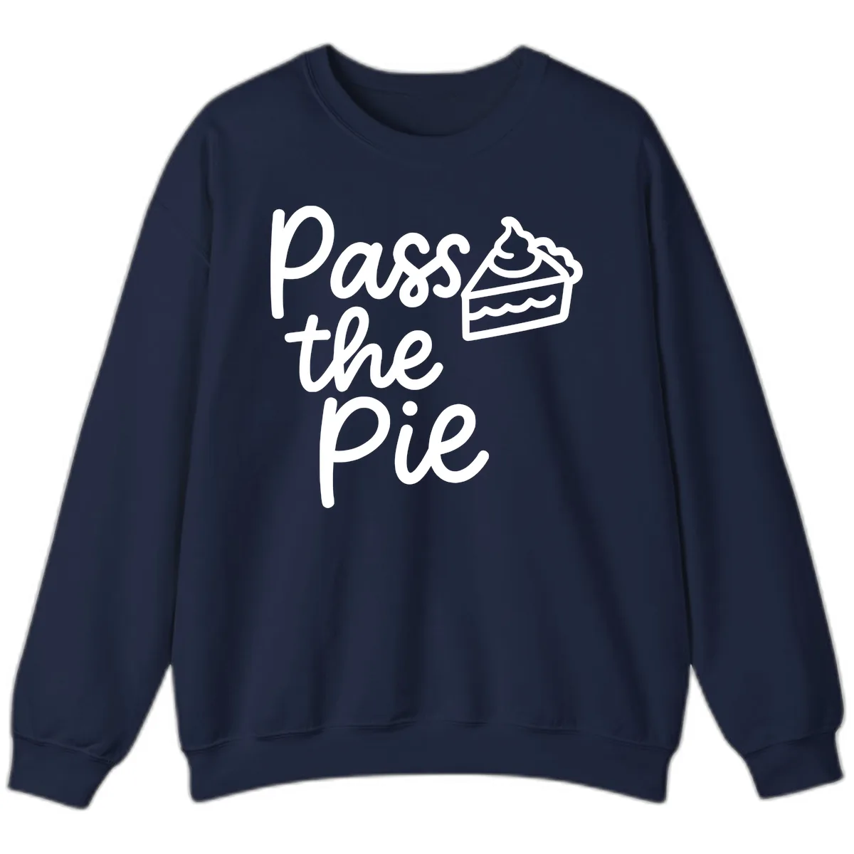 Pass The Pie Typography Sweatshirt in Navy