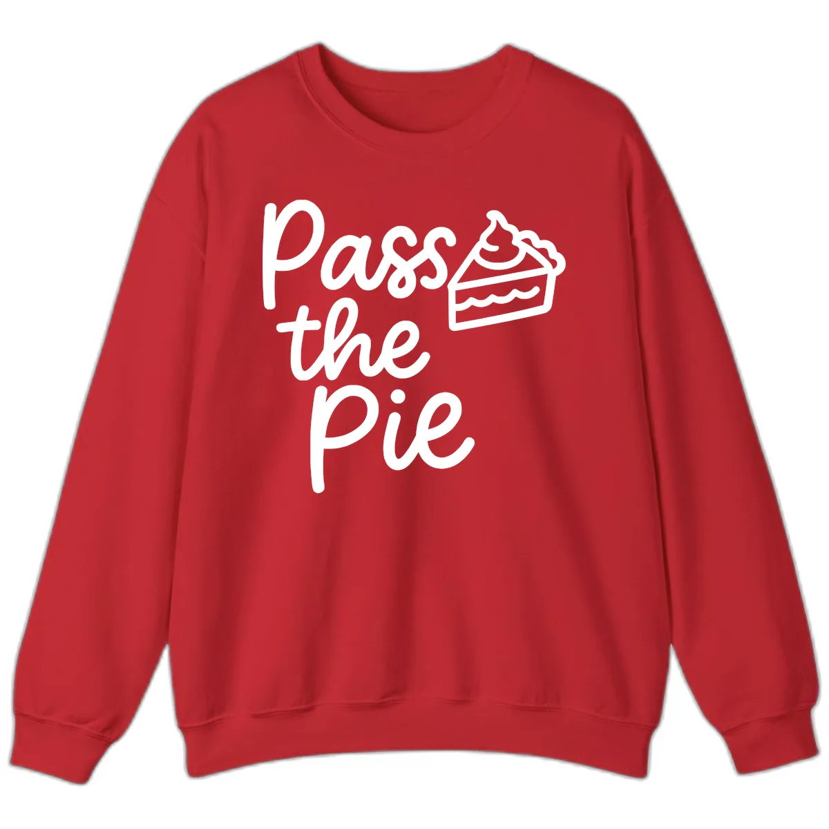 Pass The Pie Typography Sweatshirt in Red