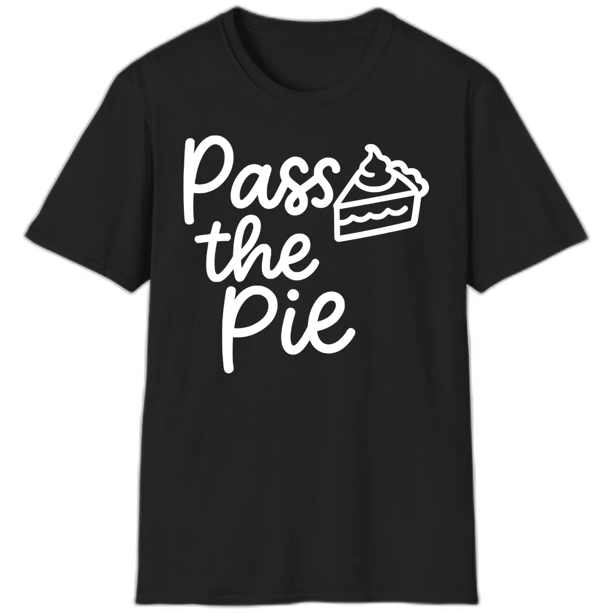 Pass The Pie Typography T-Shirt in Black