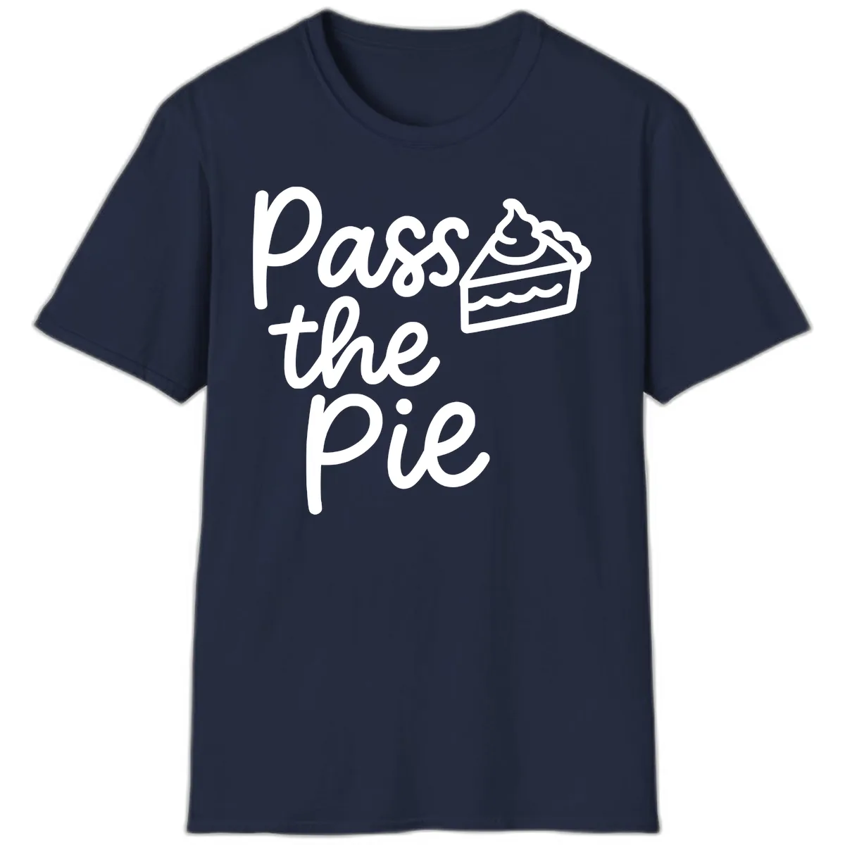 Pass The Pie Typography T-Shirt in Navy