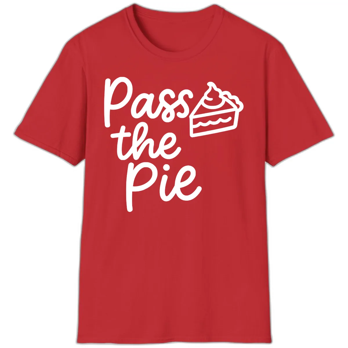 Pass The Pie Typography T-Shirt in Red