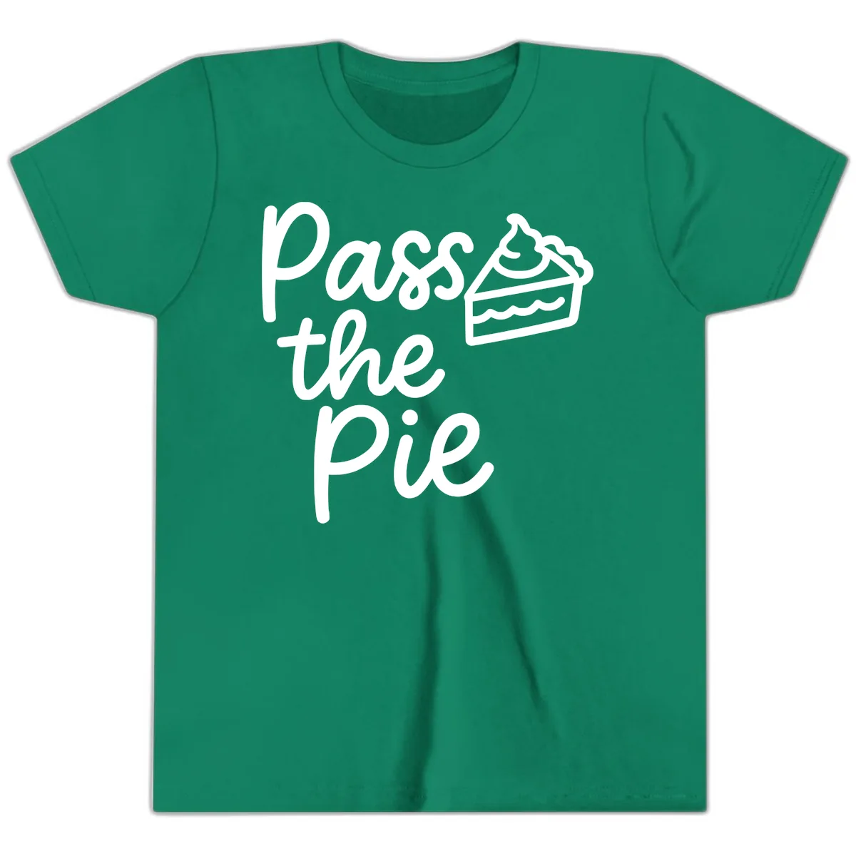 Pass The Pie Typography Youth T-Shirt in Kelly