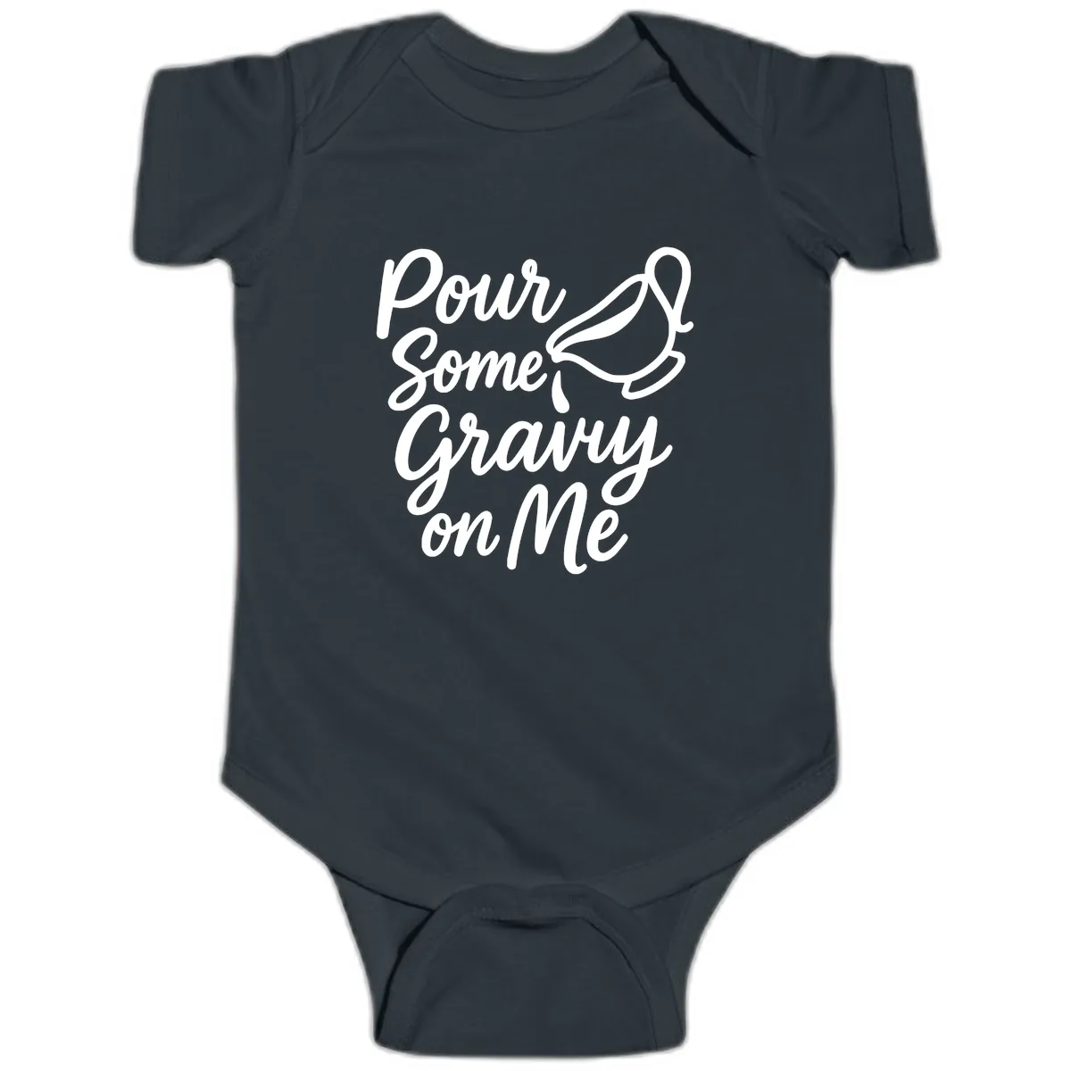 Pour Some Gravy On Me Baby Onesie in Black