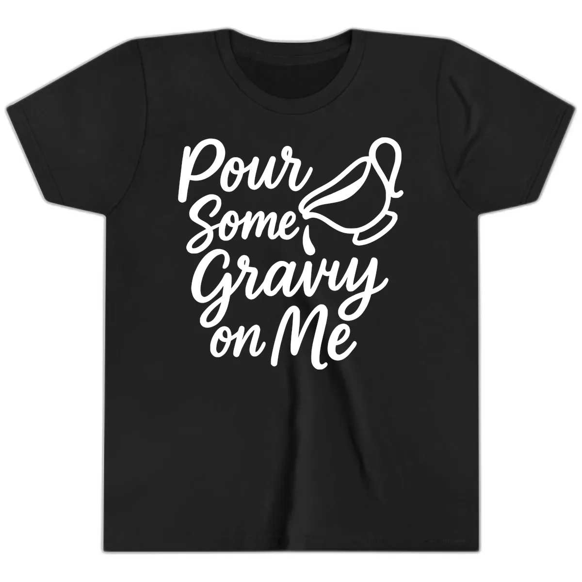 Pour Some Gravy On Me Youth T-Shirt in Black