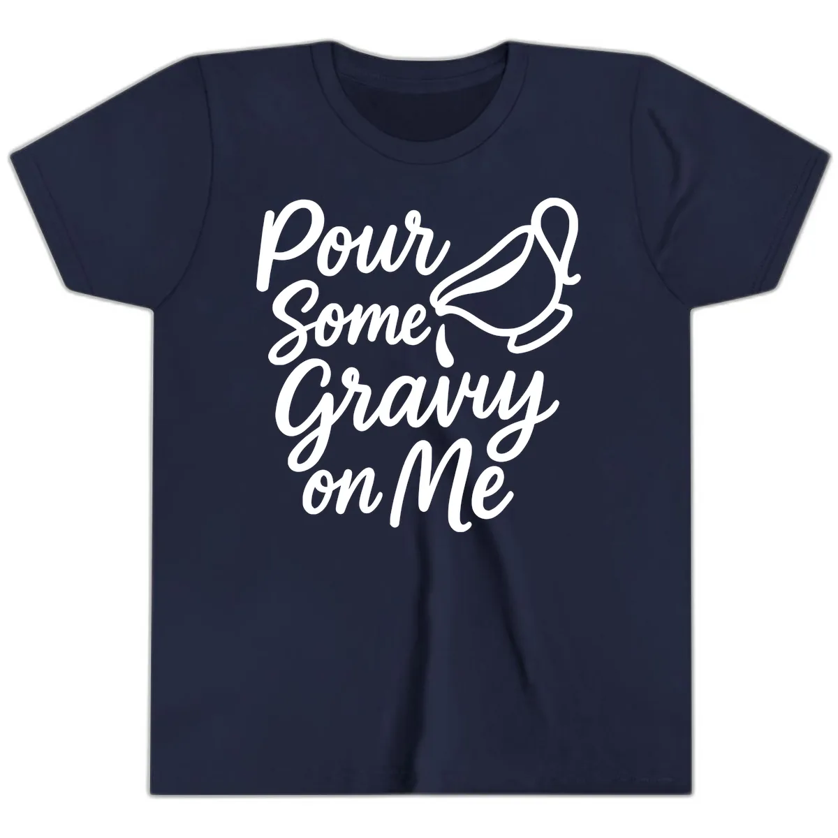 Pour Some Gravy On Me Youth T-Shirt in Navy
