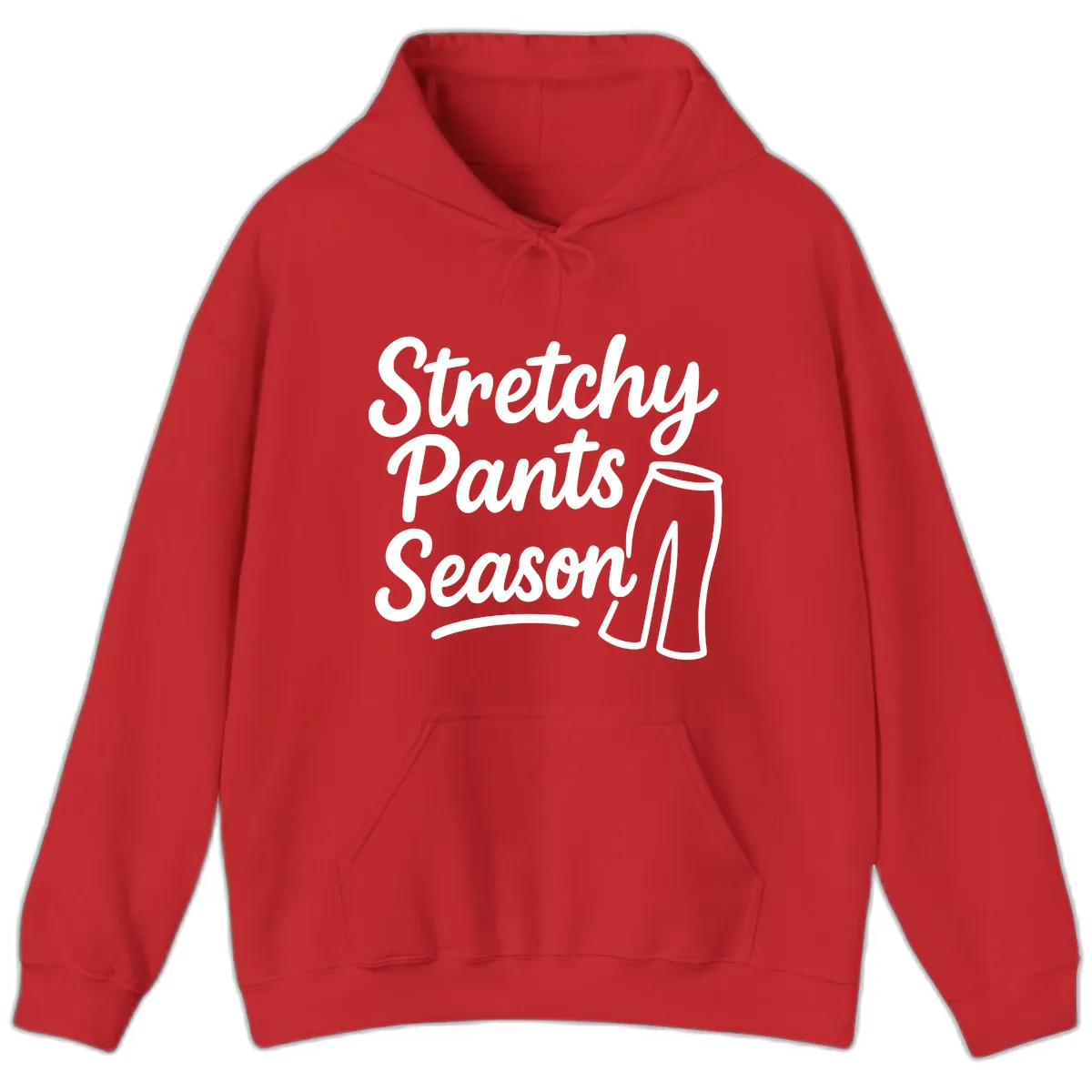 Stretchy Pants Season Typography Hoodie in Red