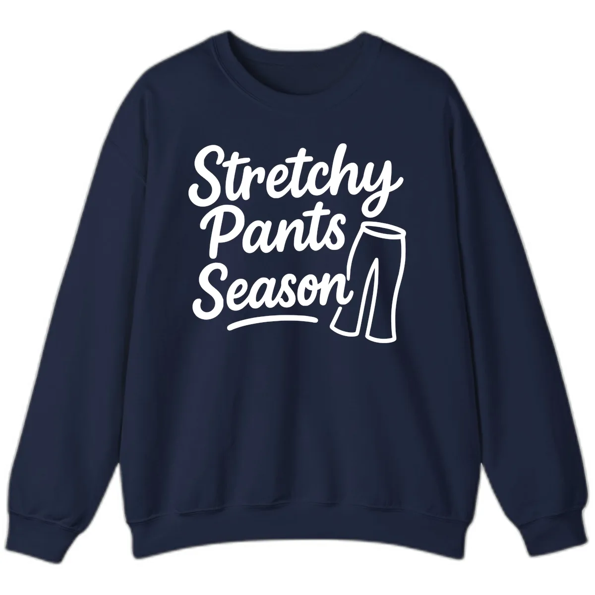 Stretchy Pants Season Typography Sweatshirt in Navy