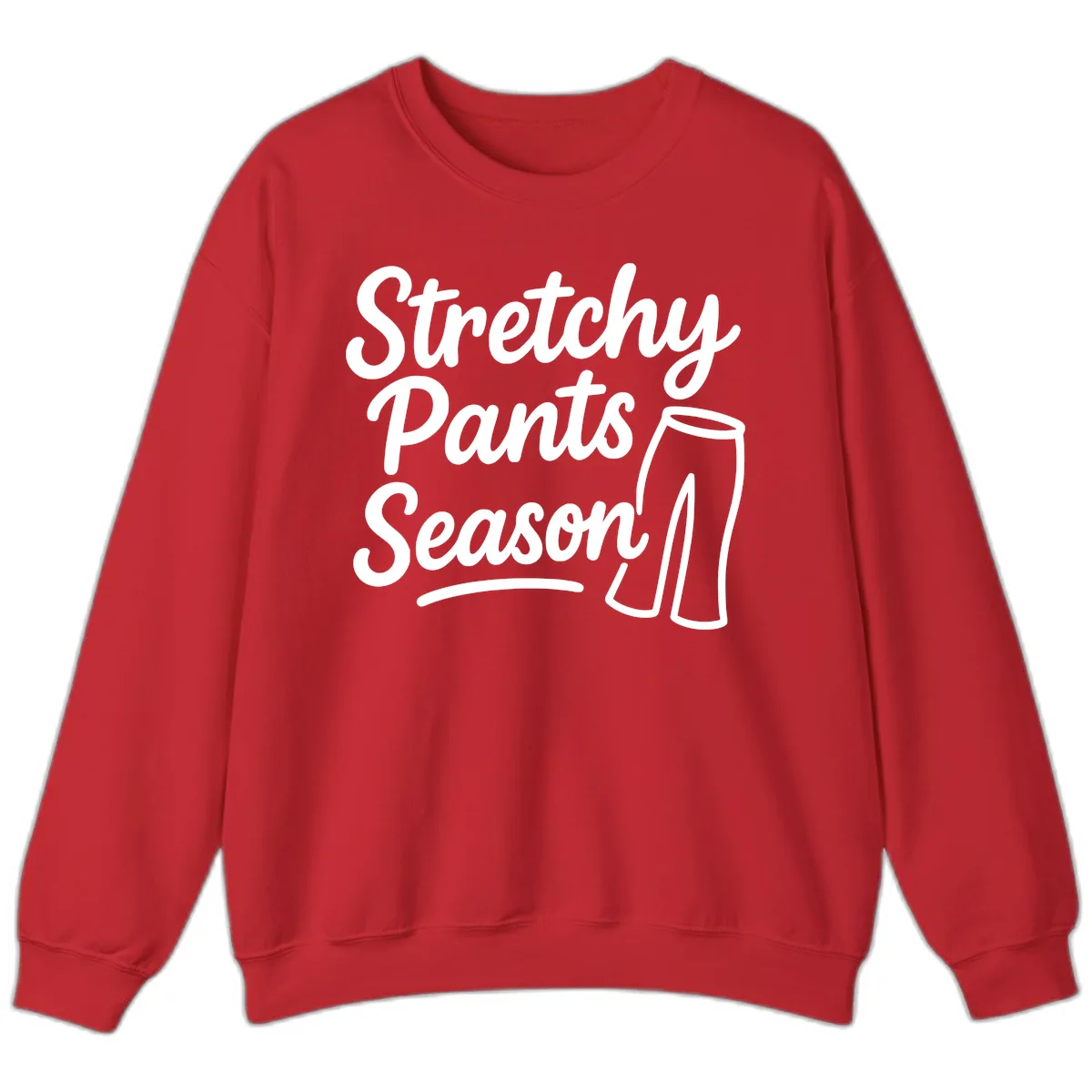 Stretchy Pants Season Typography Sweatshirt in Red