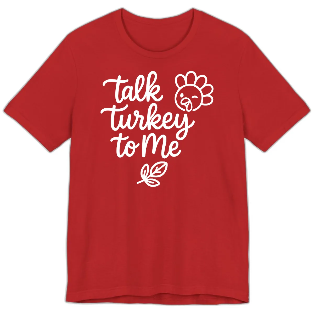 Talk Turkey To Me Thanksgiving Phrase Premium T-Shirt in Red