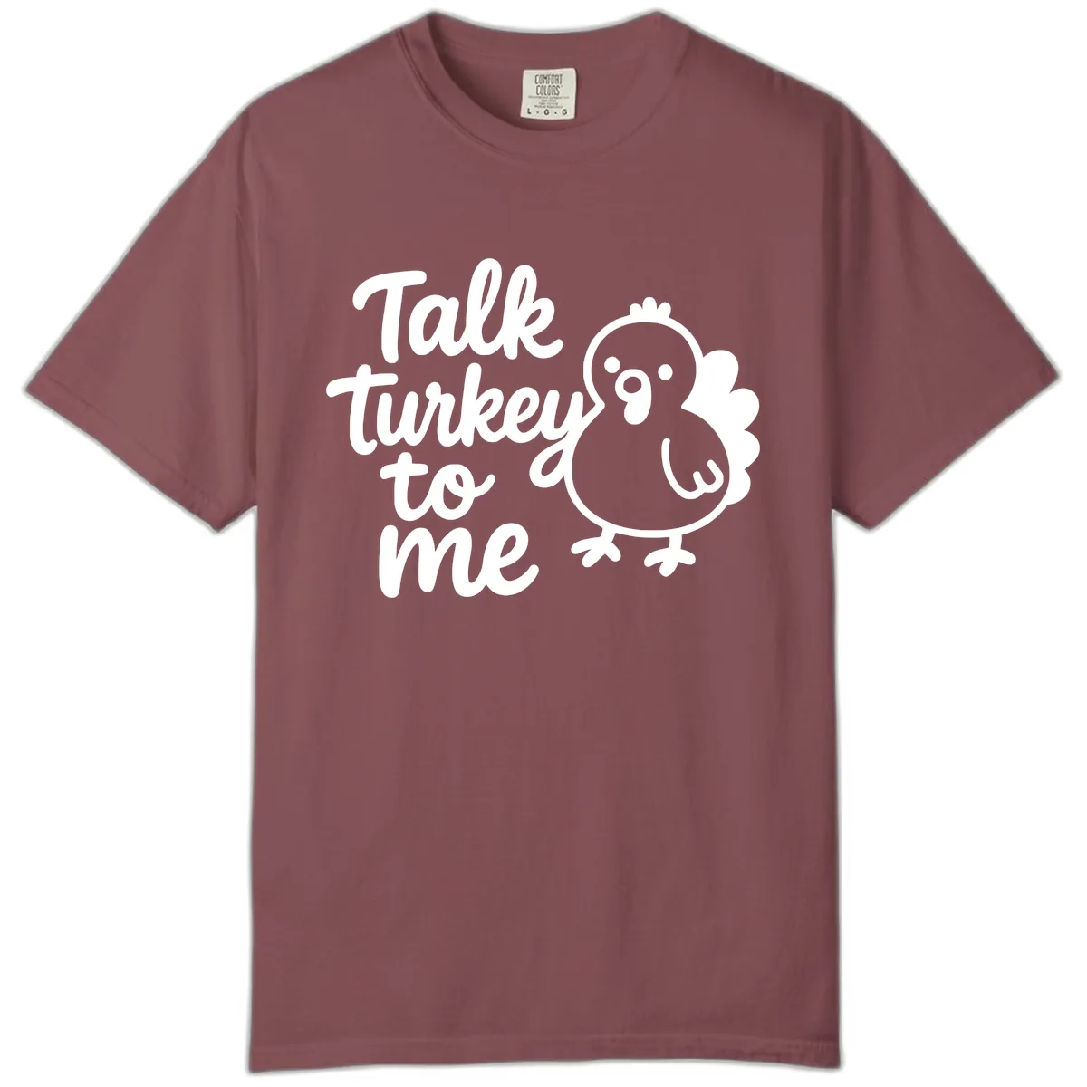 Talk Turkey To Me Thanksgiving Graphic Comfort Color in Brick