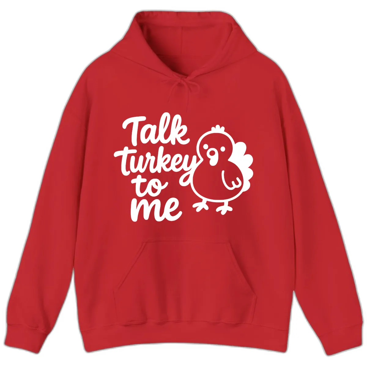 Talk Turkey To Me Thanksgiving Graphic Hoodie in Red