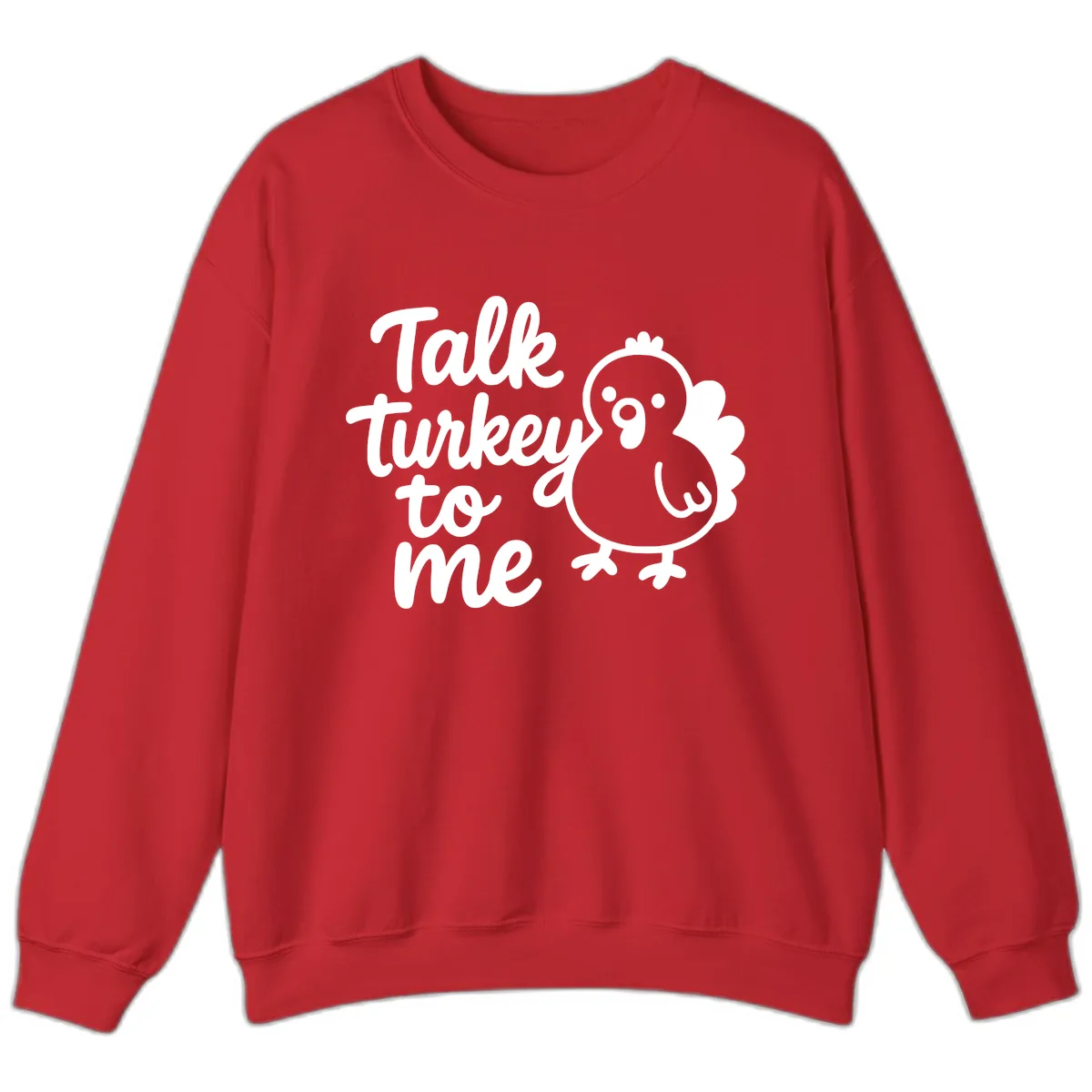 Talk Turkey To Me Thanksgiving Graphic Sweatshirt in Red