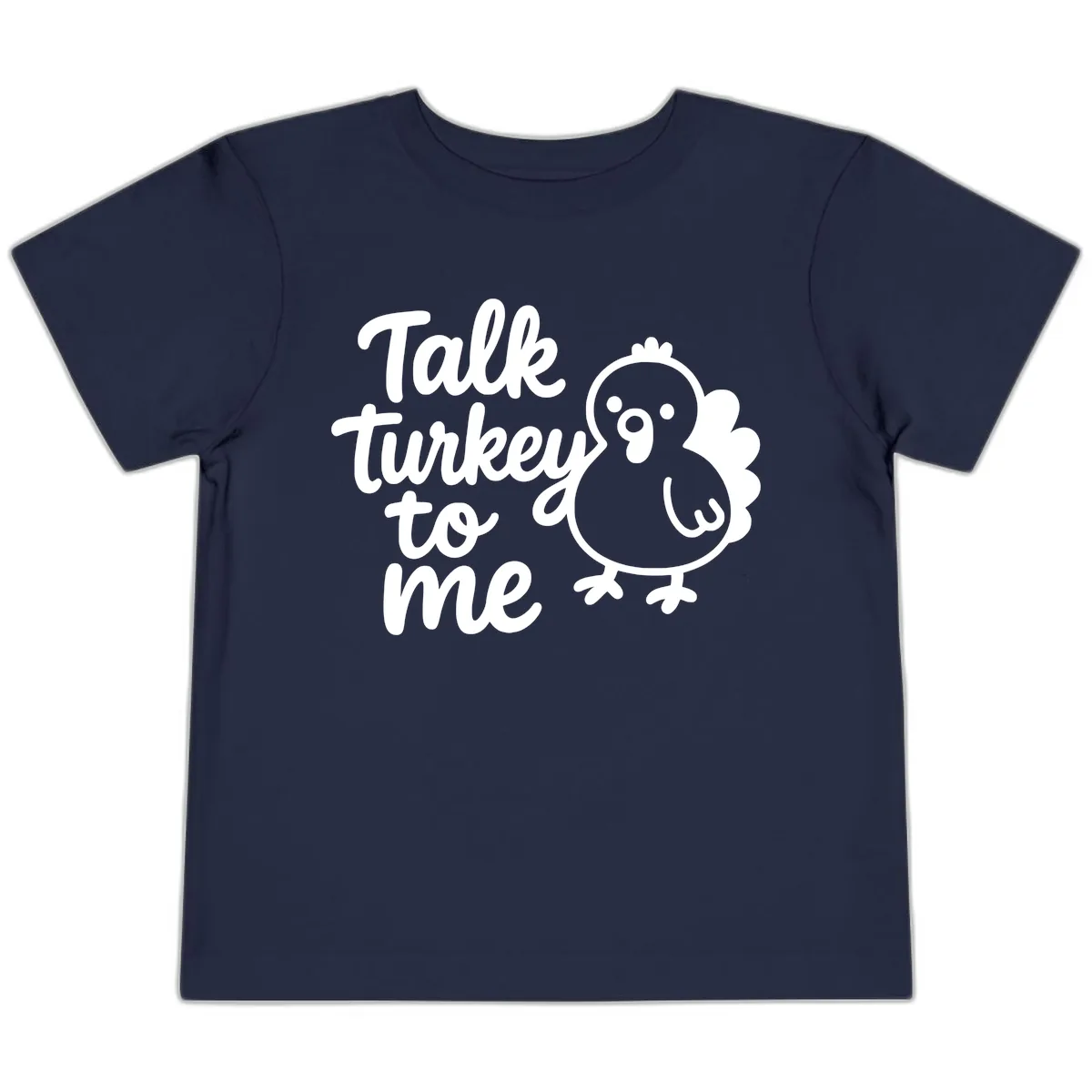 Talk Turkey To Me Thanksgiving Graphic Toddler T-Shirt in Navy