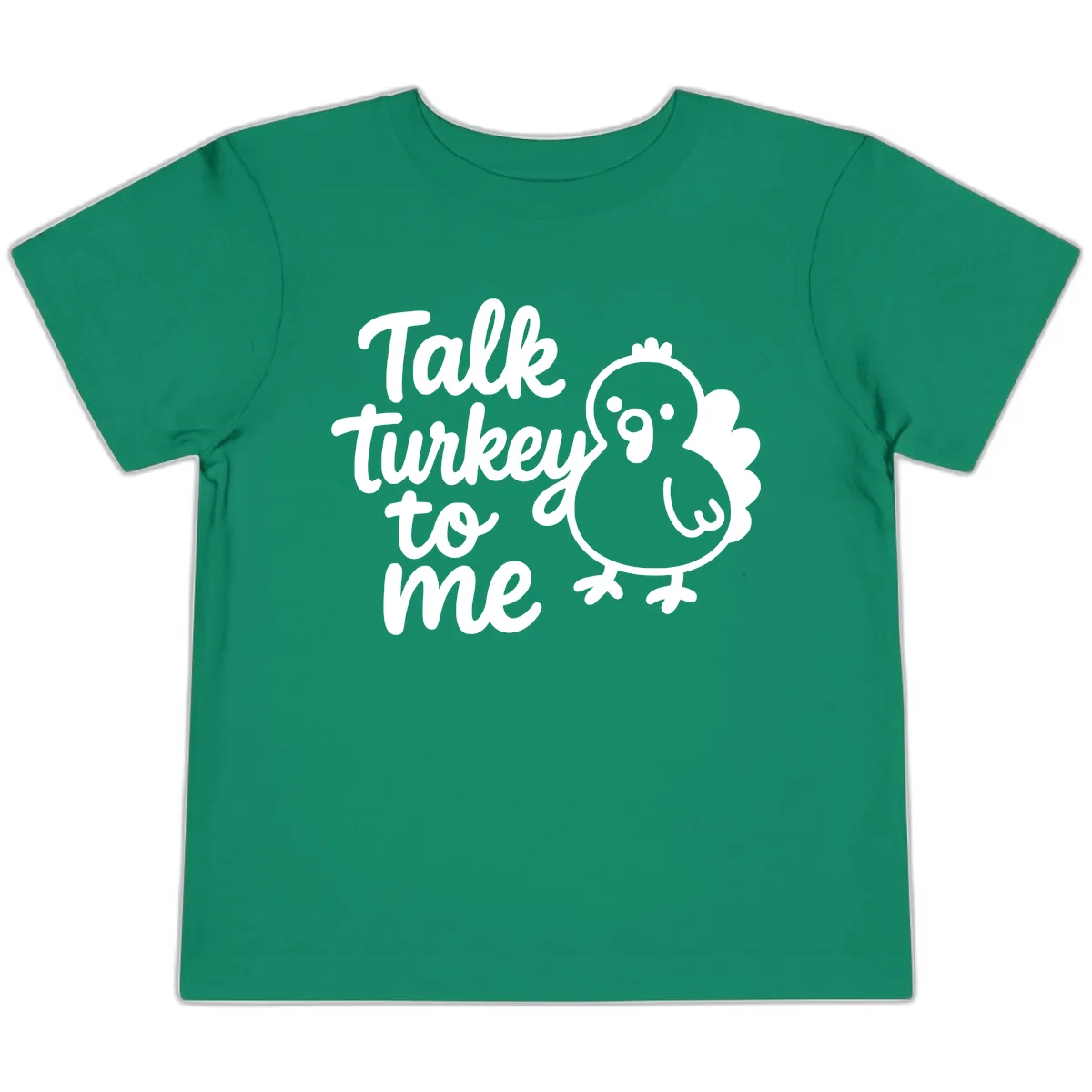 Talk Turkey To Me Thanksgiving Graphic Toddler T-Shirt in Kelly