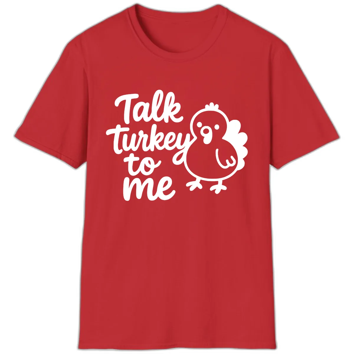 Talk Turkey To Me Thanksgiving Graphic T-Shirt in Red