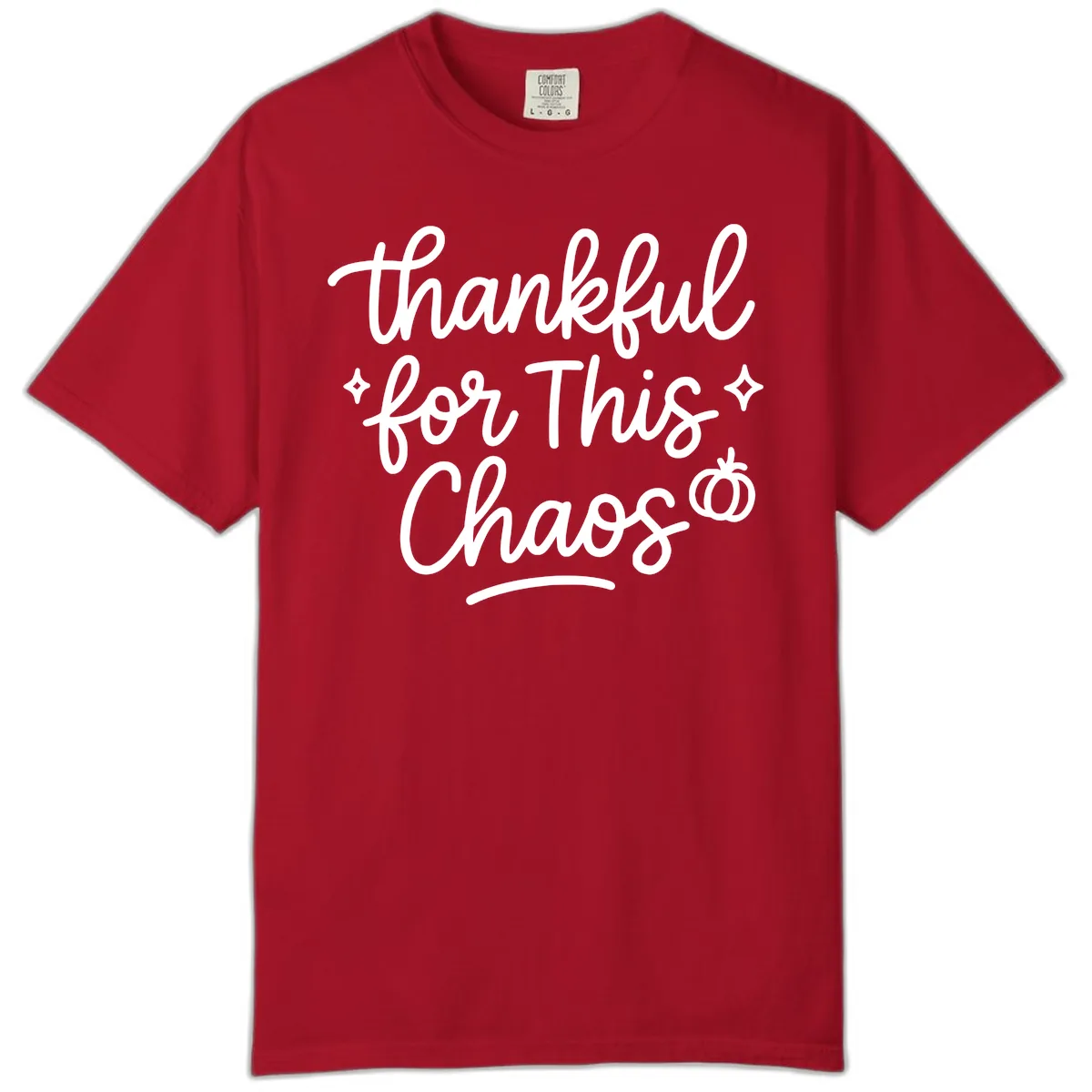 Thankful For This Chaos Typography Comfort Color in Red