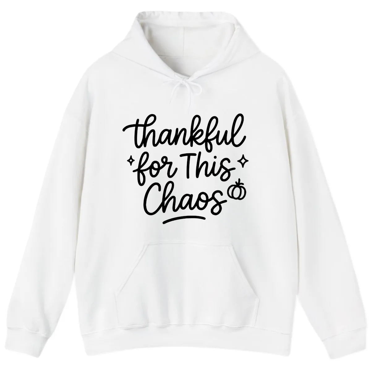 Thankful For This Chaos Typography Hoodie in White