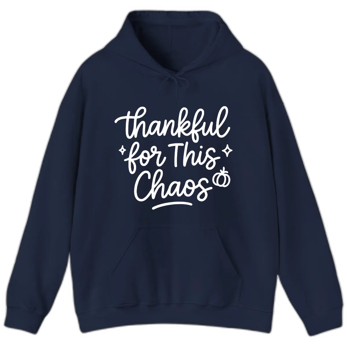 Thankful For This Chaos Typography Hoodie in Navy
