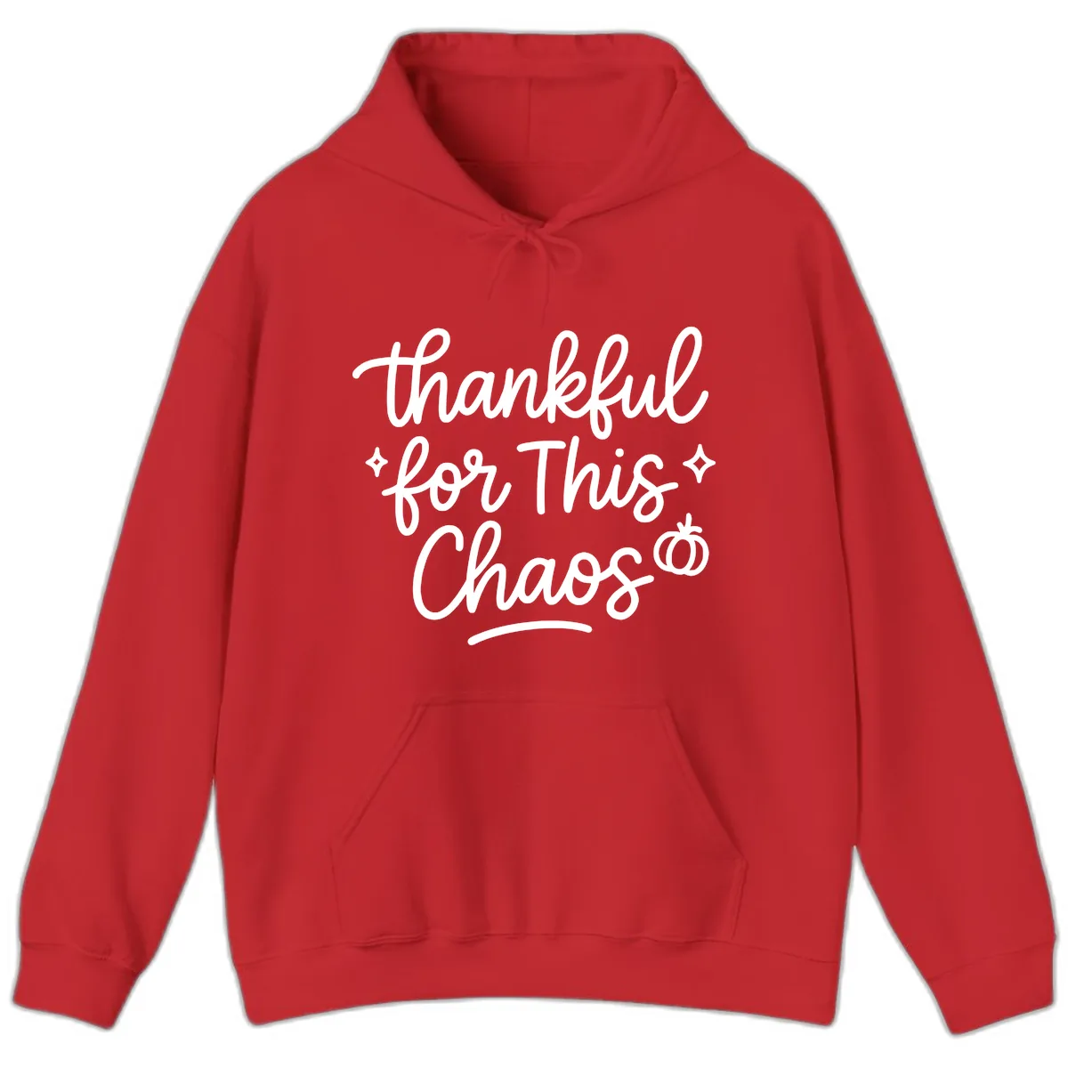 Thankful For This Chaos Typography Hoodie in Red